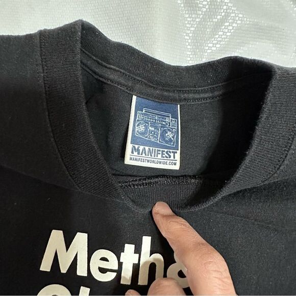 Manifest Wu Tang Clan Members Black Graphic Tee with White Text Size Small - Picture 4 of 9